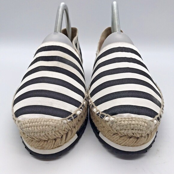 Diane von Furstenberg Striped Black & white Espadrille Women's 8M Slip On Flats - Picture 2 of 9